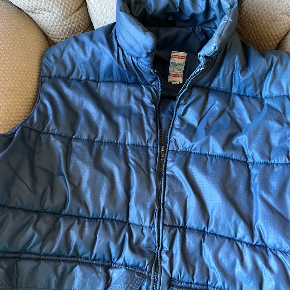 Blue puffy vest